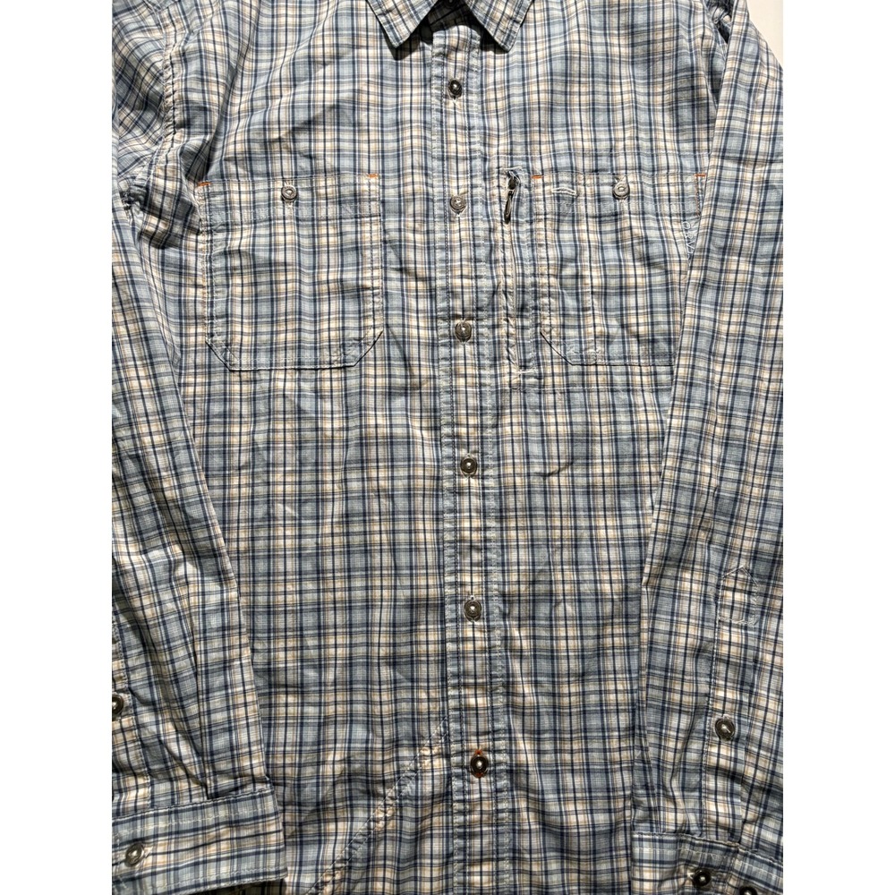 Orvis Active Fit Plaid Button Up Shirt Mens‎ Large Blue Outdoor Hiking - Picture 3 of 8